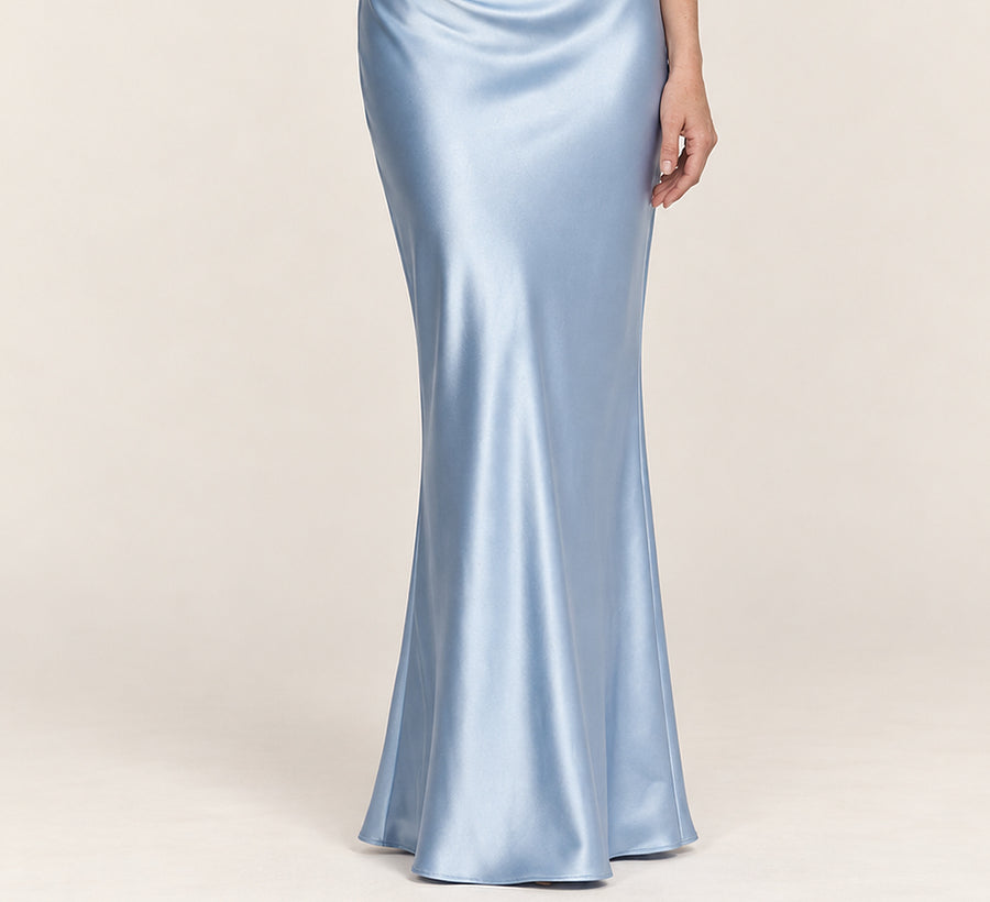Daphne | Draped Cowl Neck Ruched Waist Maxi Dress