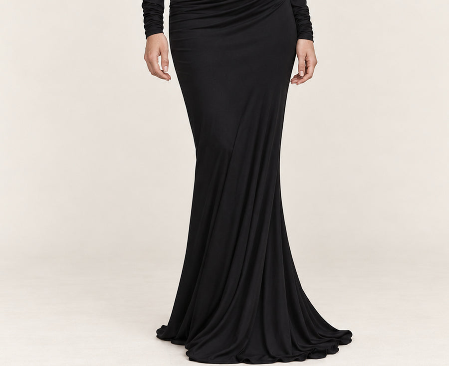 Constance | One-Shoulder Ruched Long-Sleeve Maxi Dress