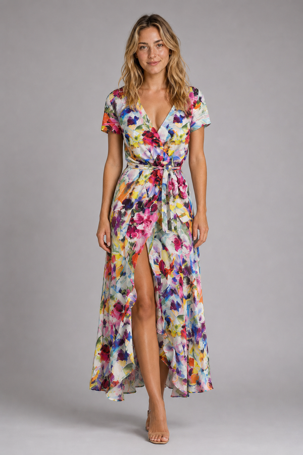 Wren Floral Wrap Midi Dress | Women's V-Neck Tie-Waist Summer Dress