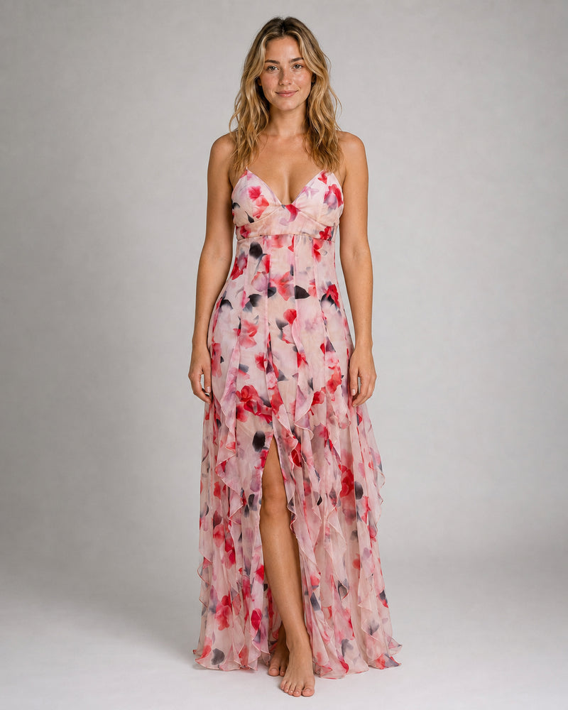 Cleo Tiered Maxi Dress | Women's V-Neck Occasion Gown
