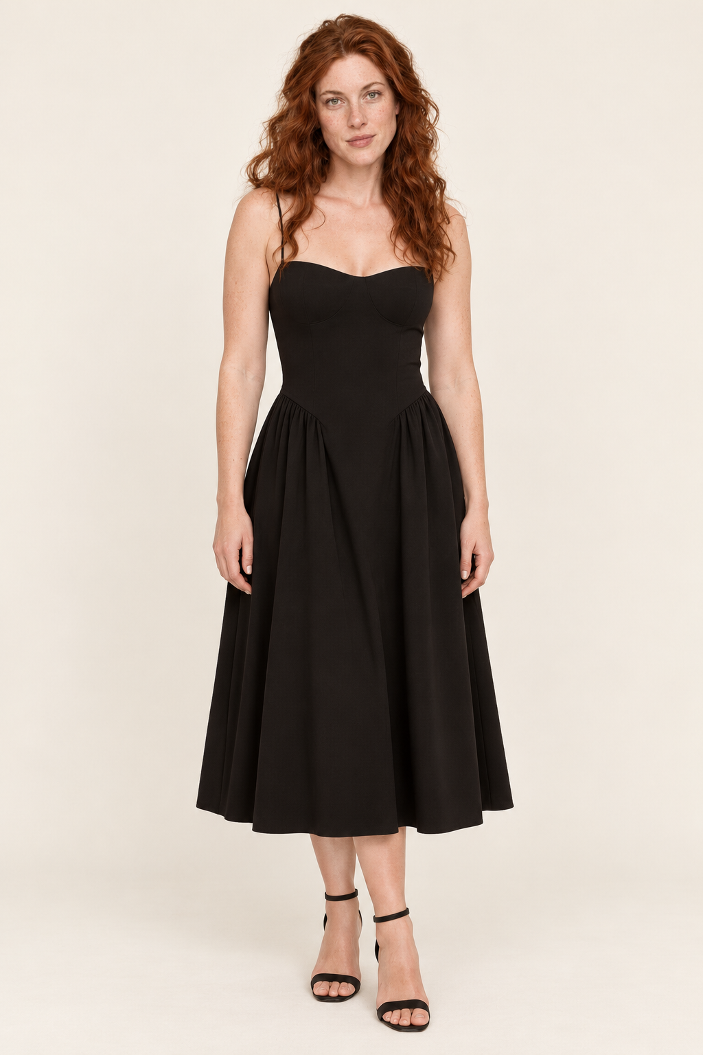 Madeleine | Corset Bodice Fit-and-Flare Midi Dress