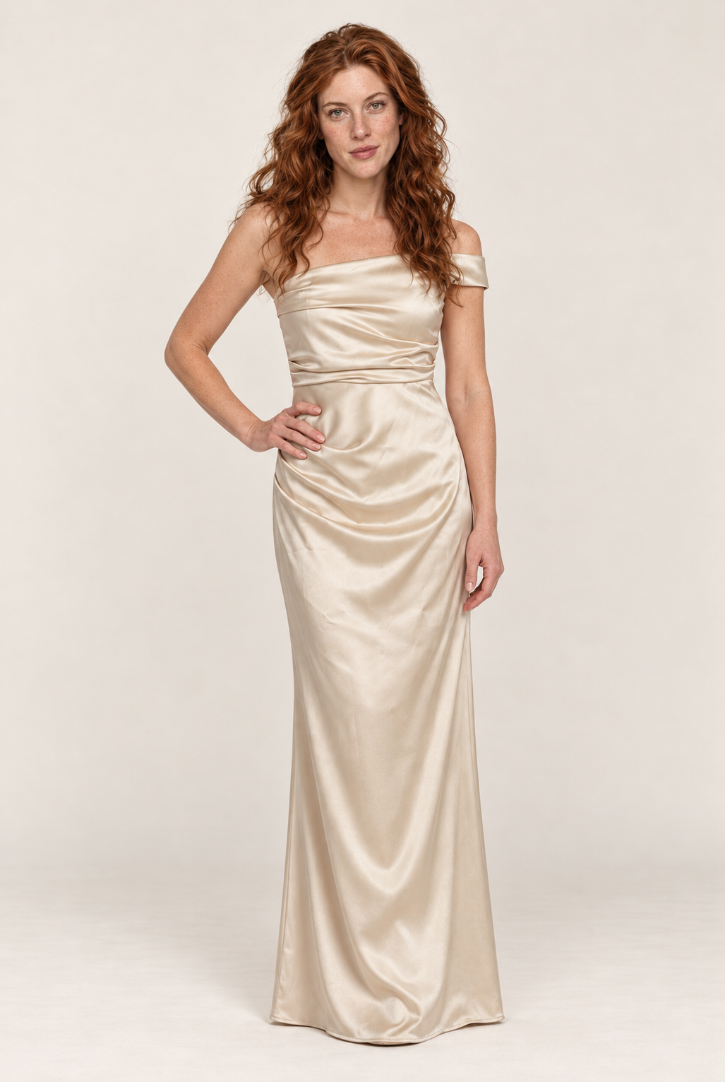 Daphne | Draped Cowl Neck Ruched Waist Maxi Dress