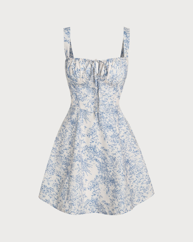 Edda Floral Corset Mini Dress | Women's Ruched Slip Cocktail Dress