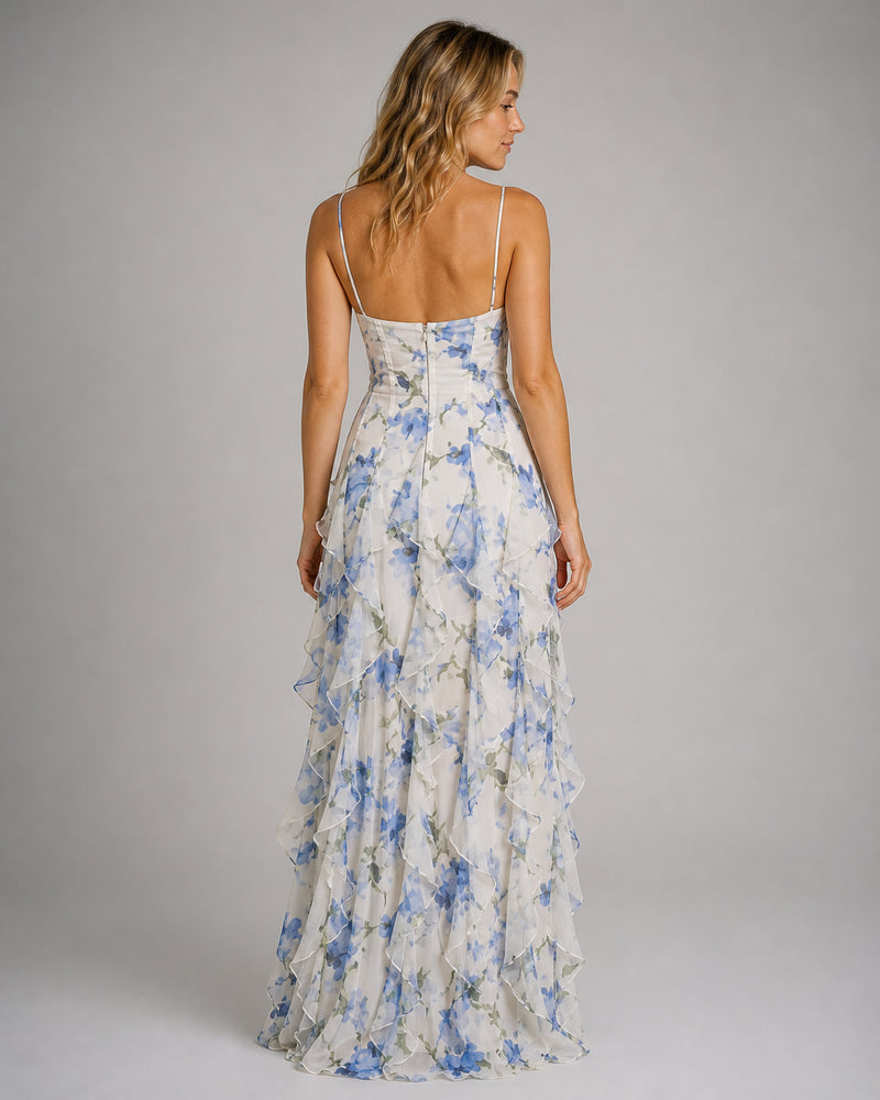 Cleo Tiered Maxi Dress | Women's V-Neck Occasion Gown