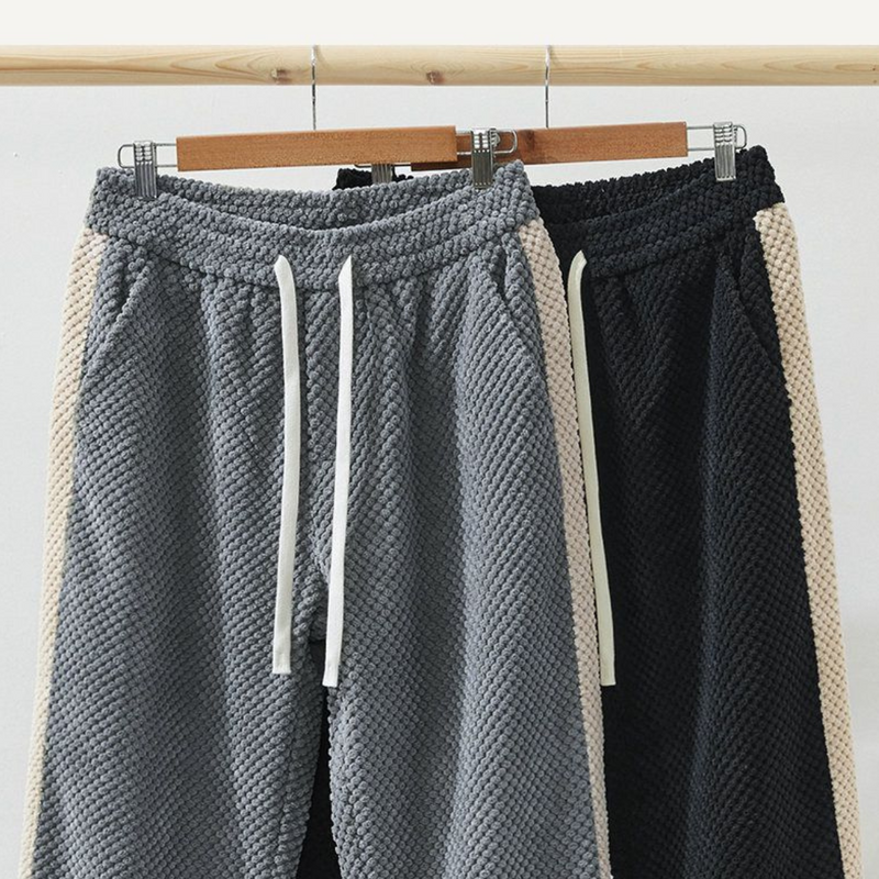 Wide-Leg Trousers – Striped Elastic Waist – Loose Fit – Men's Casual Australia