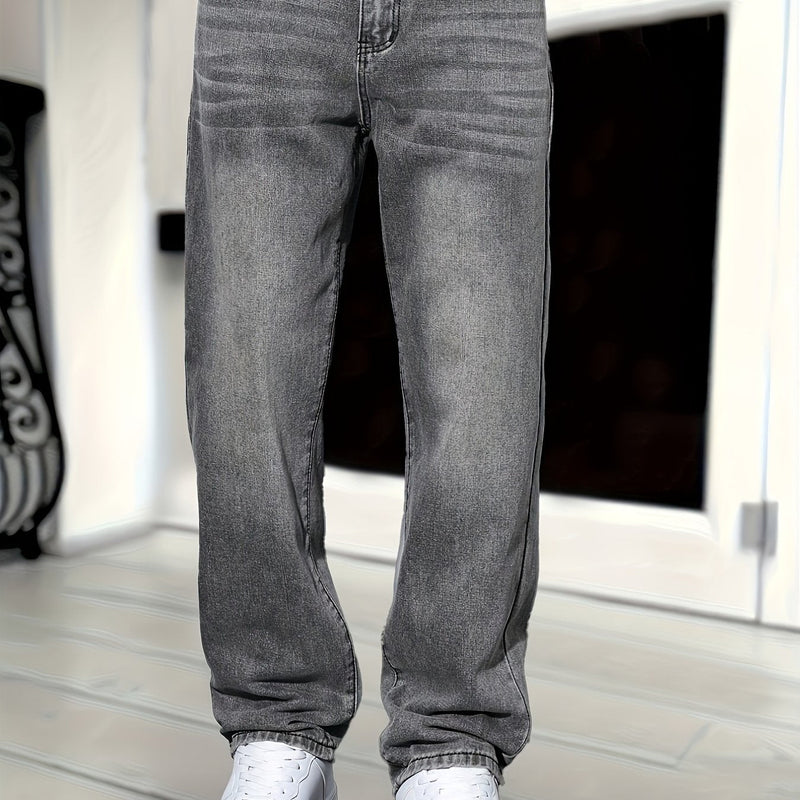 Denim Jeans – Straight Leg Washed Finish – Men's Casual Australia