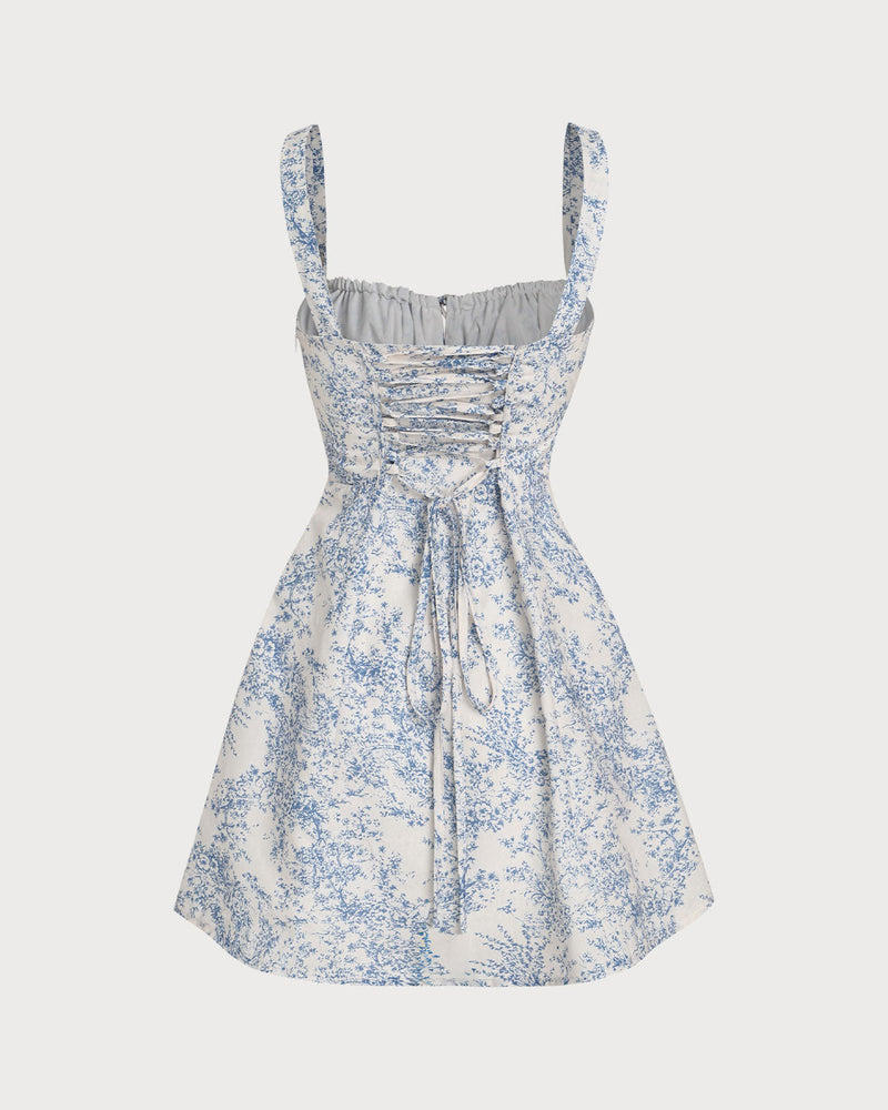 Edda Floral Corset Mini Dress | Women's Ruched Slip Cocktail Dress