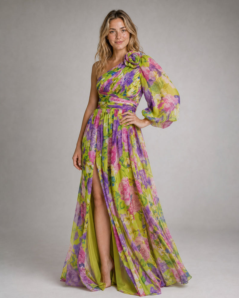 Valentina One-Shoulder Maxi Dress | Women's Floral Resort Gown