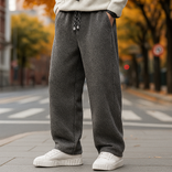 Sherpa Trousers – Fleece-Lined – Loose Fit – Men's Winter Casual Australia in Dark Grey