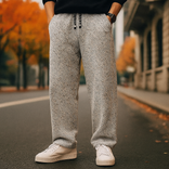 Sherpa Trousers – Fleece-Lined – Loose Fit – Men's Winter Casual Australia in Light Grey