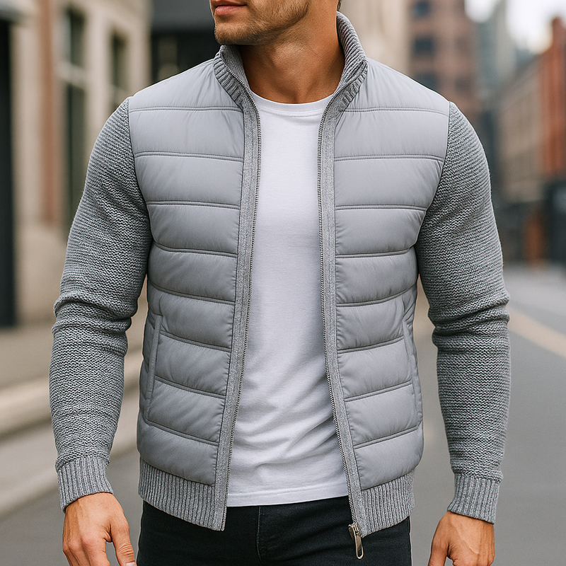 Puffer Jacket – Fleece Sleeve Quilted – Tailored Fit – Men's Winter Outerwear Australia