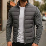 Puffer Jacket – Fleece Sleeve Quilted – Tailored Fit – Men's Winter Outerwear Australia in Dark Grey