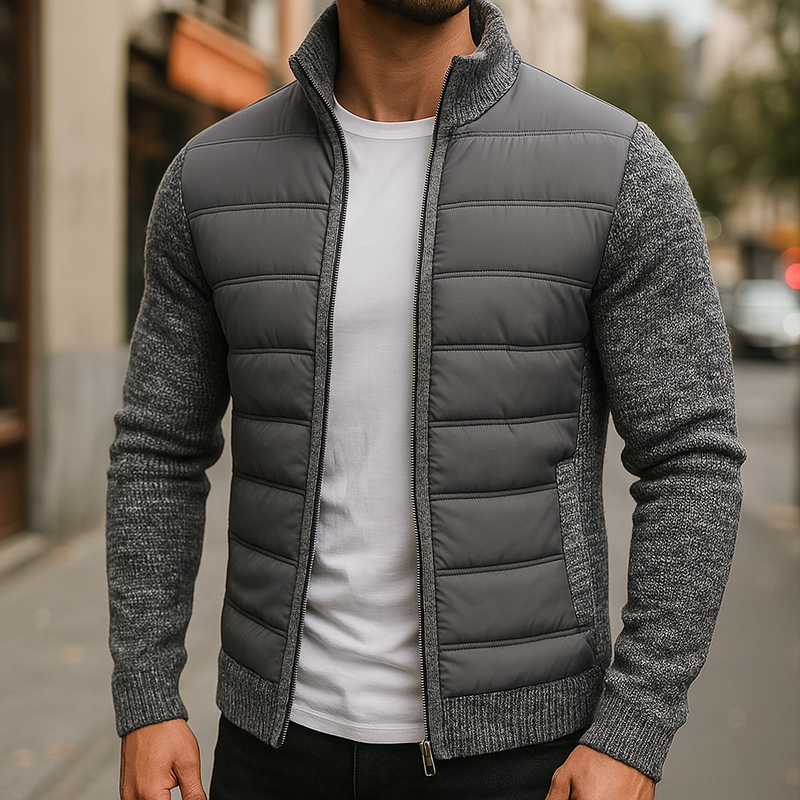 Puffer Jacket – Fleece Sleeve Quilted – Tailored Fit – Men's Winter Outerwear Australia