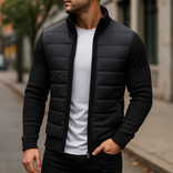 Puffer Jacket – Fleece Sleeve Quilted – Tailored Fit – Men's Winter Outerwear Australia in Black