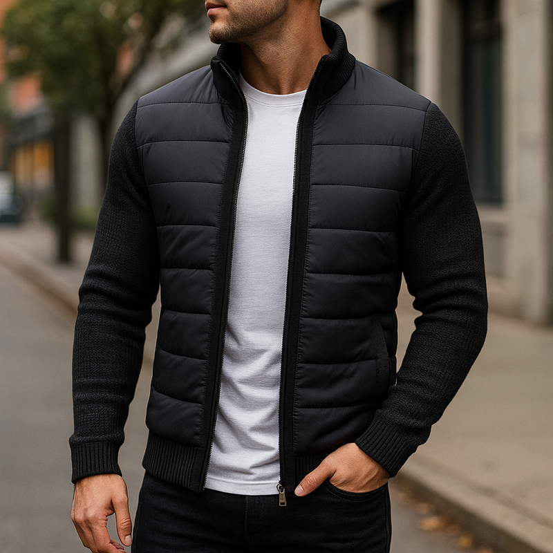 Puffer Jacket – Fleece Sleeve Quilted – Tailored Fit – Men's Winter Outerwear Australia