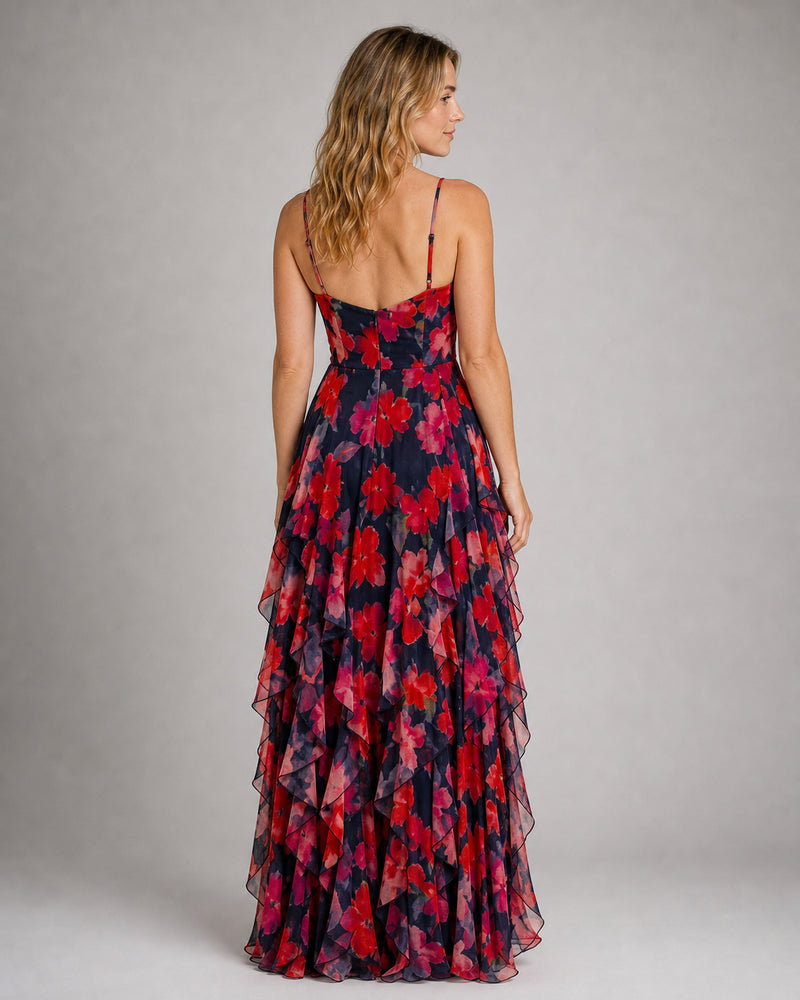 Cleo Tiered Maxi Dress | Women's V-Neck Occasion Gown