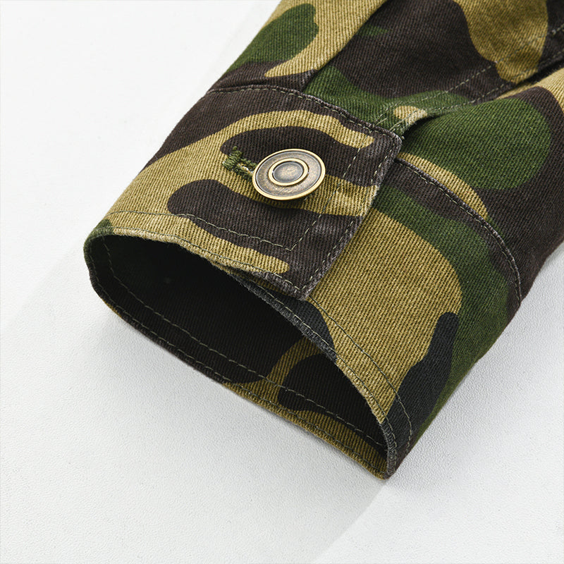 Canvas Jacket – Camouflage Print Lapel – Regular Fit – Men's Casual Outerwear Australia