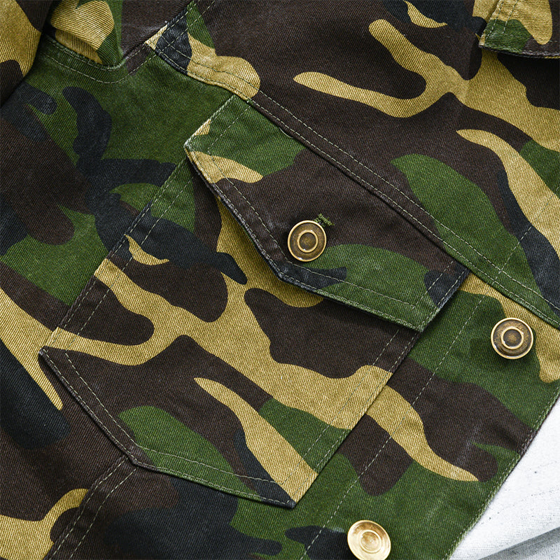 Canvas Jacket – Camouflage Print Lapel – Regular Fit – Men's Casual Outerwear Australia