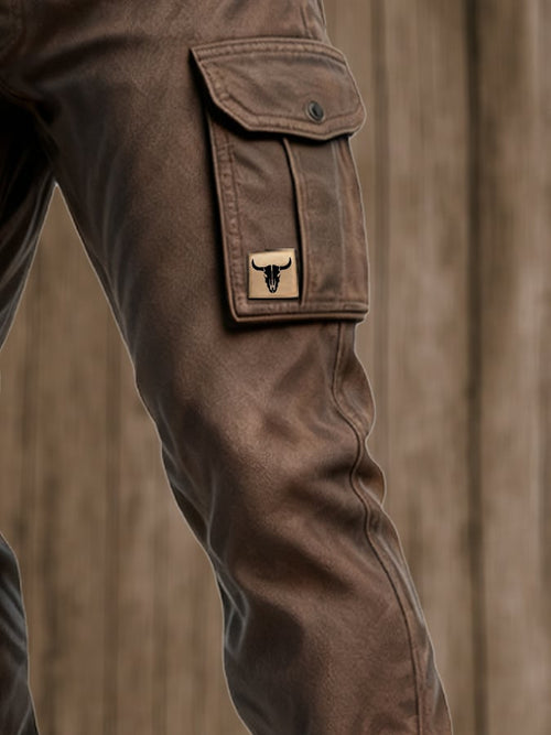 Cargo Trousers – Multi-Pocket Brown – Relaxed Fit – Men's Utility Casual Australia
