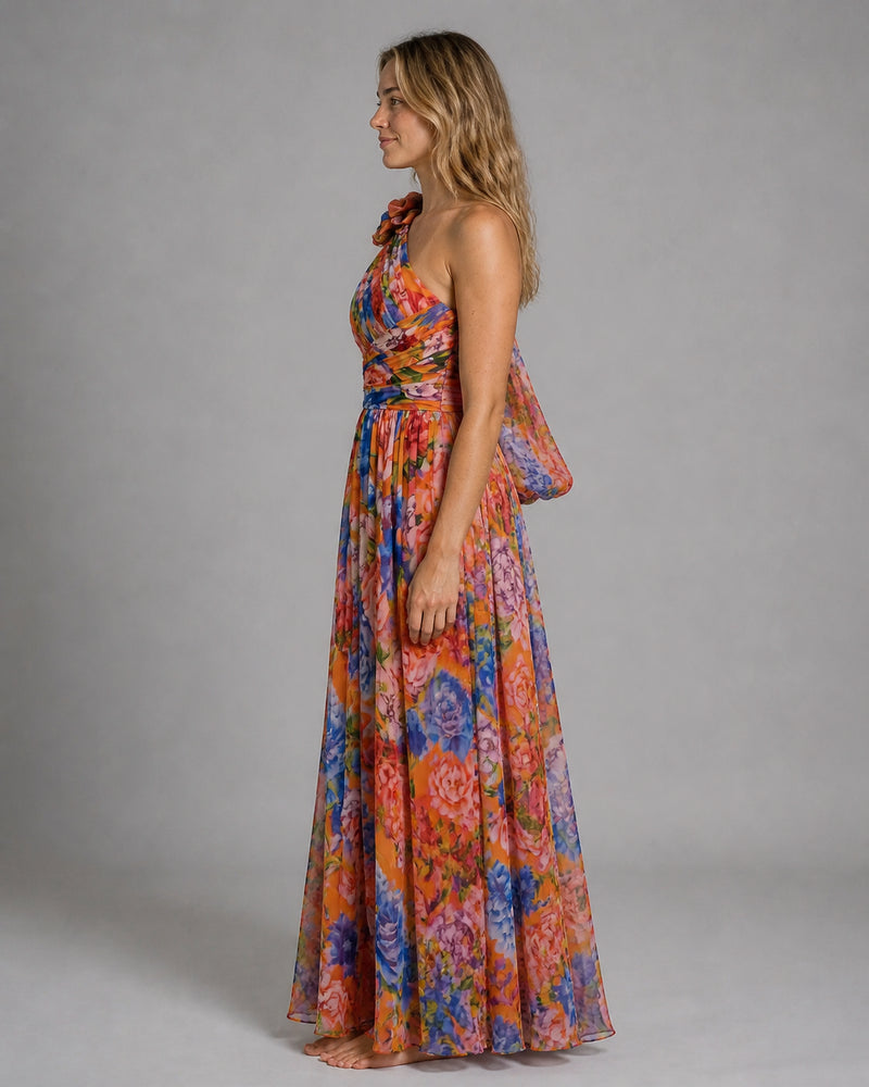 Valentina One-Shoulder Maxi Dress | Women's Floral Resort Gown