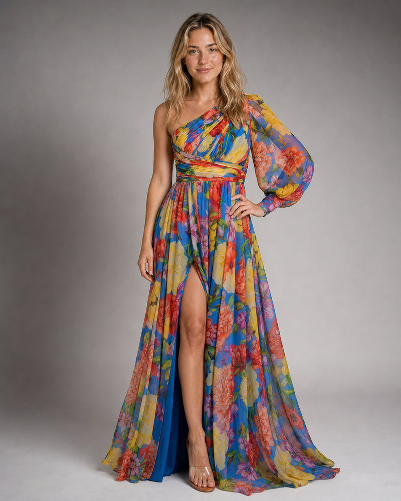 Valentina One-Shoulder Maxi Dress | Women's Floral Resort Gown
