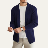 The Sherborne Men's Knitted Open Front Lightweight Cardigan in Blue