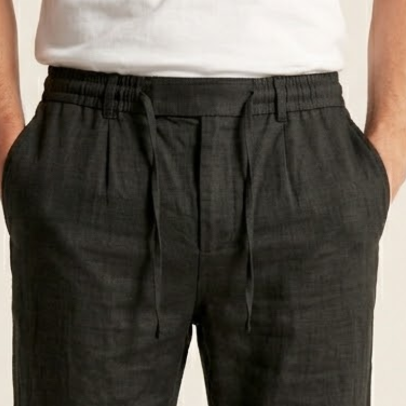 Linen Trousers – Drawstring Waist Breathable – Relaxed Fit – Men's Casual Australia