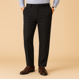 Chino Trousers – Stretch Pleated Tapered Fit – Men's Smart Casual Australia in Black