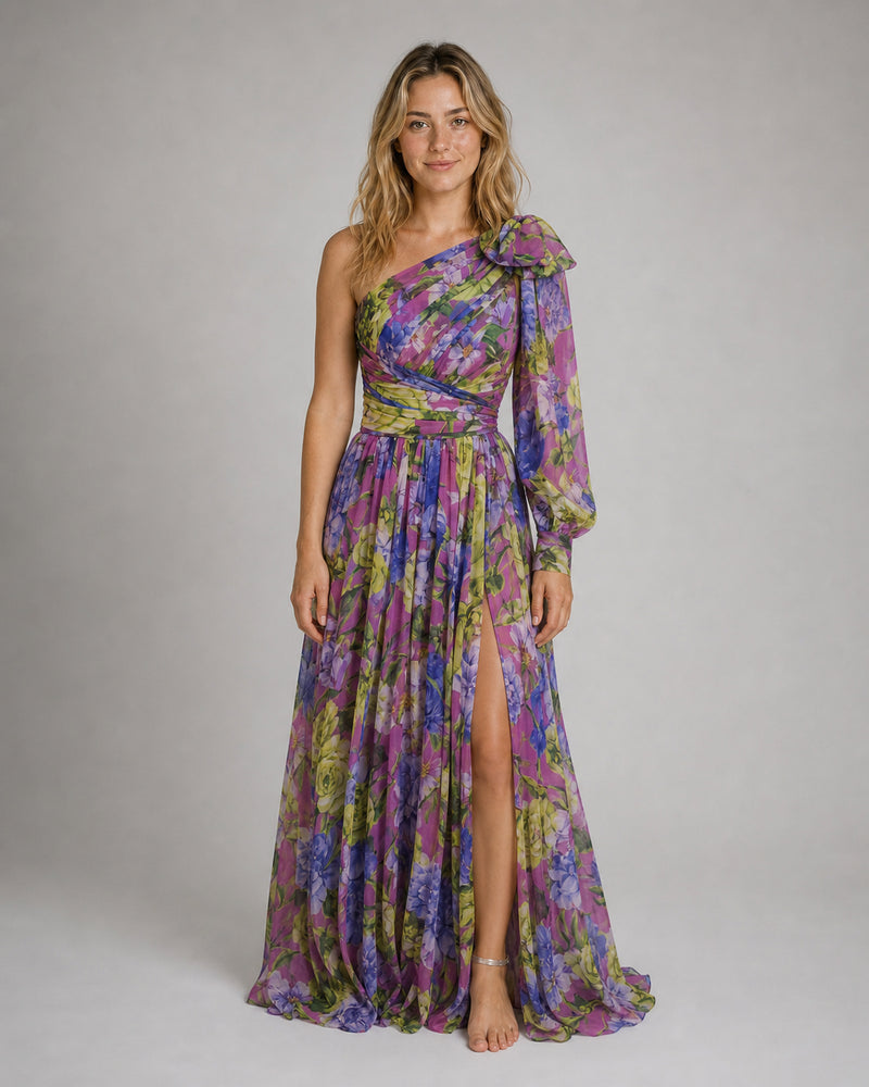 Valentina One-Shoulder Maxi Dress | Women's Floral Resort Gown