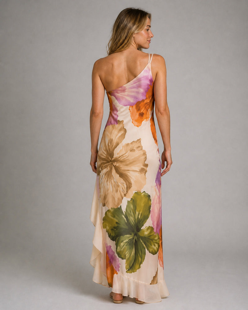 Dahlia One-Shoulder Maxi Dress | Women's Floral Resort Gown