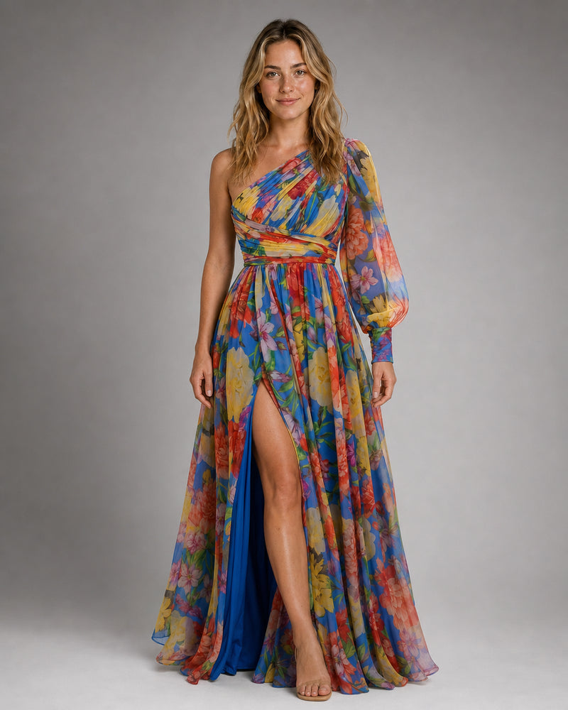 Valentina One-Shoulder Maxi Dress | Women's Floral Resort Gown