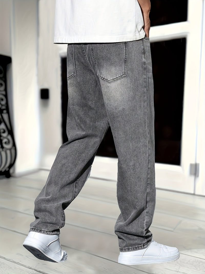 Denim Jeans – Straight Leg Washed Finish – Men's Casual Australia