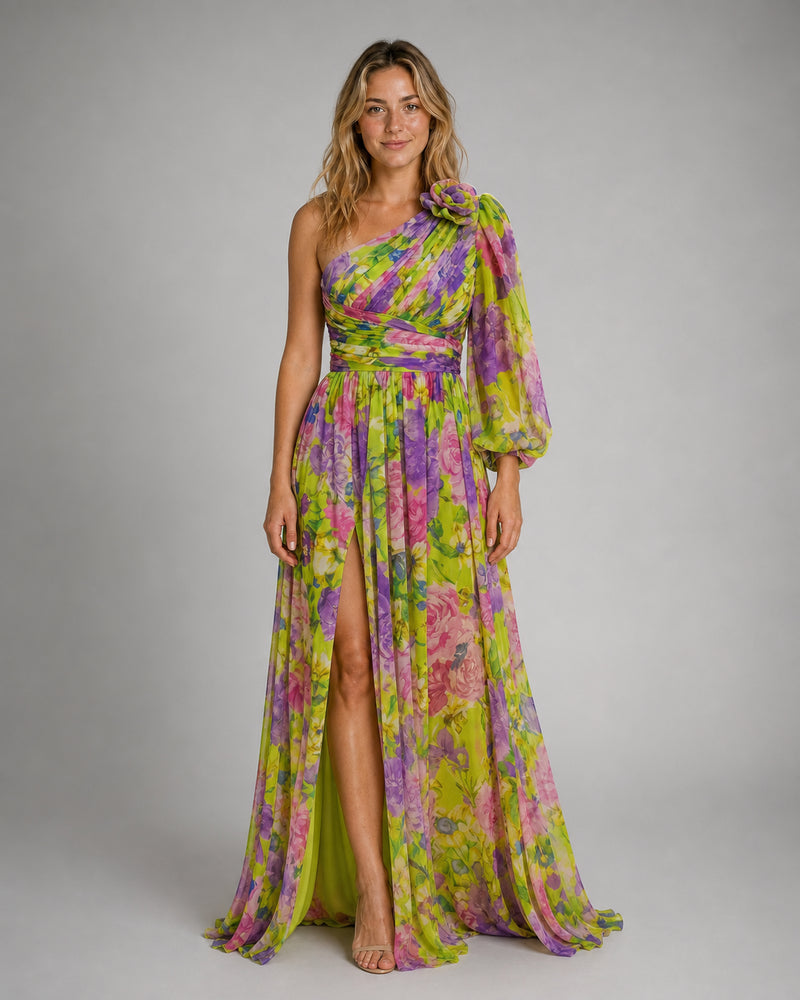 Valentina One-Shoulder Maxi Dress | Women's Floral Resort Gown