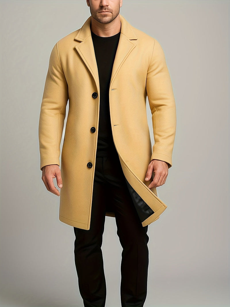 Tweed Overcoat – Single-Breasted Mid-Length – Tailored Fit – Men's Winter Coat Australia
