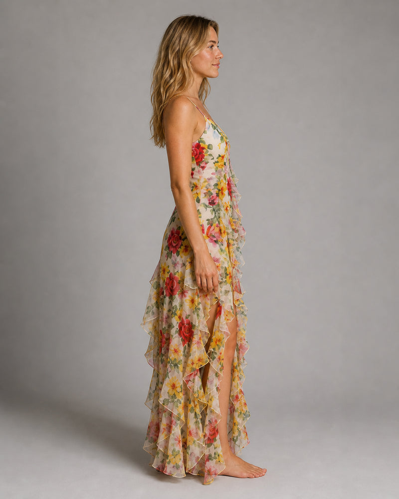Cleo Tiered Maxi Dress | Women's V-Neck Occasion Gown