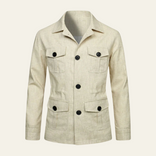 Field Jacket – Polyester Linen Blend – Regular Fit – Men's Heritage Outerwear Australia in Beige