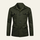 Field Jacket – Polyester Linen Blend – Regular Fit – Men's Heritage Outerwear Australia in Green