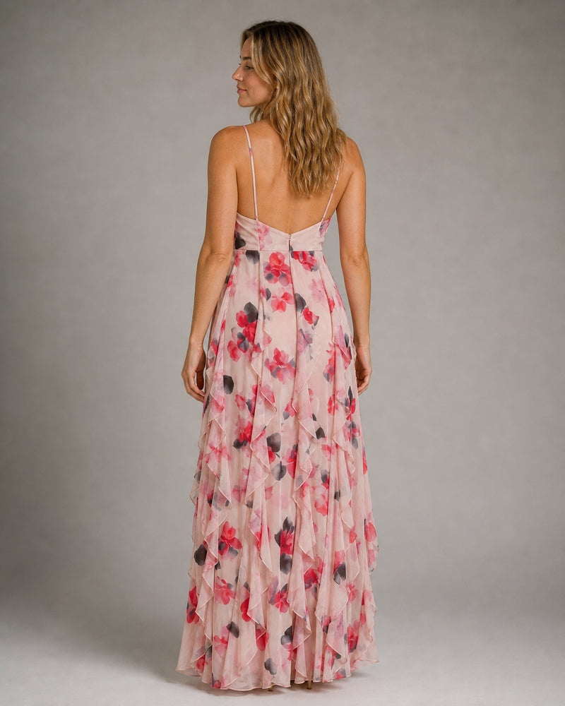 Cleo Tiered Maxi Dress | Women's V-Neck Occasion Gown