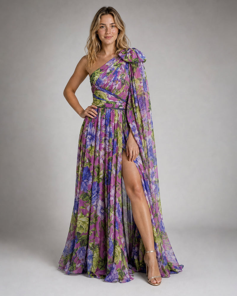 Valentina One-Shoulder Maxi Dress | Women's Floral Resort Gown