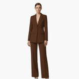 Women's Suit Set – Tailored Single-Button Blazer & Trousers – Office Australia in Brown