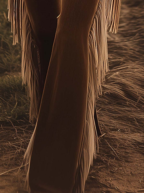 Women's Flare Jeans – High-Rise Fringe Detail – Western Casual Australia