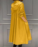 Women's Long Jacket – Sleek Modern Warm – Winter Casual Australia in Yellow