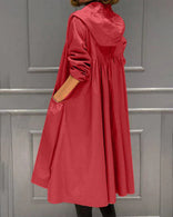 Women's Long Jacket – Sleek Modern Warm – Winter Casual Australia in Red