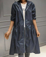 Women's Long Jacket – Sleek Modern Warm – Winter Casual Australia in Blue