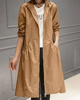 Women's Long Jacket – Sleek Modern Warm – Winter Casual Australia in Brown