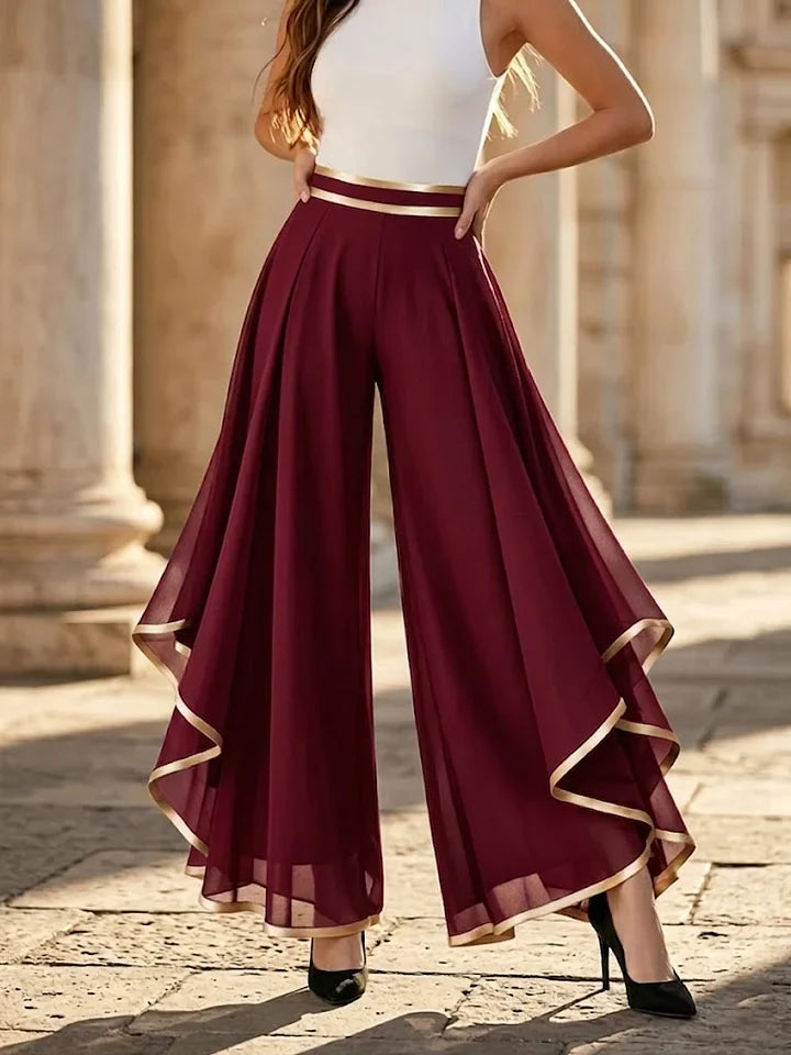 Nova | Elegant Wide-Leg  Palazzo with Gold Accents