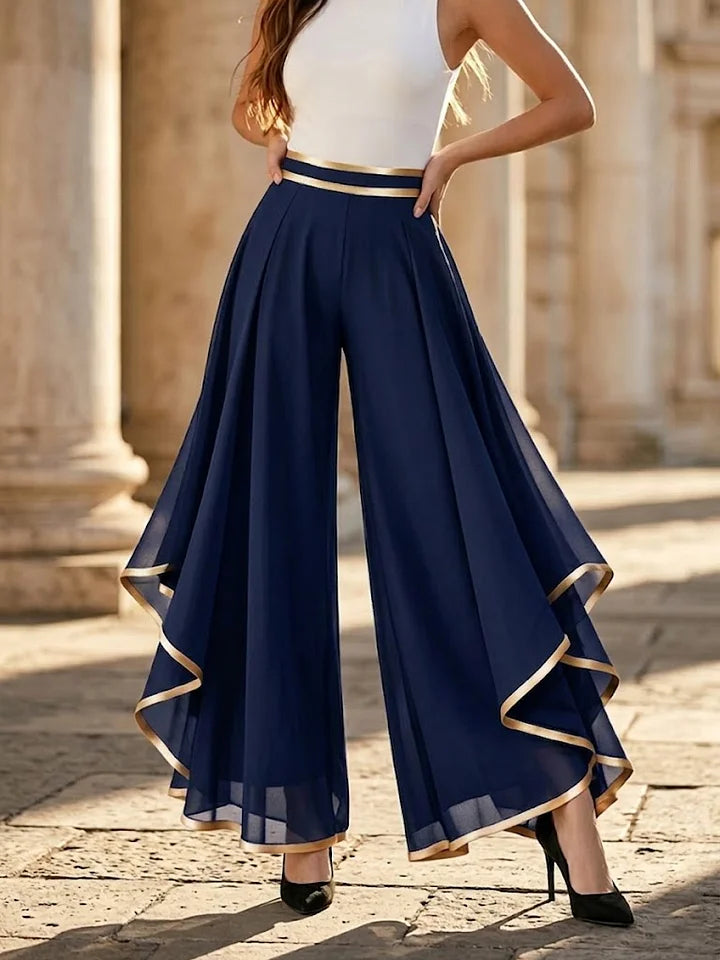 Nova | Elegant Wide-Leg  Palazzo with Gold Accents