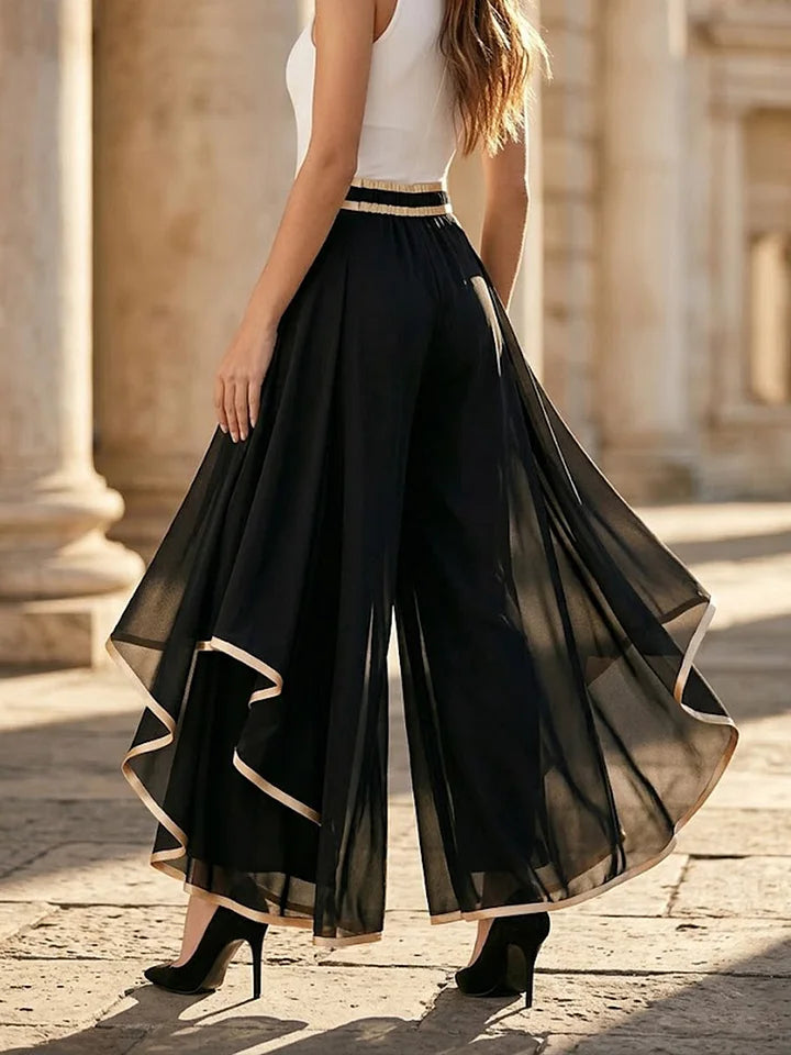 Nova | Elegant Wide-Leg  Palazzo with Gold Accents