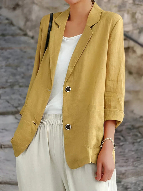 Women's Double-Breasted Blazer – Tailored Notched Lapel – Work Smart Casual Australia