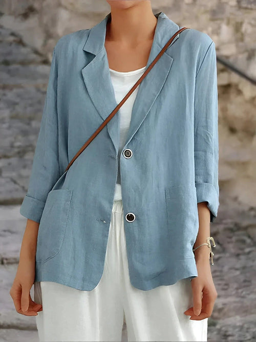 Women's Double-Breasted Blazer – Tailored Notched Lapel – Work Smart Casual Australia